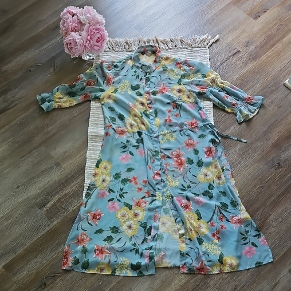 Zara Dresses & Skirts - Zara Long Shirt/Sheer Dress Size M
